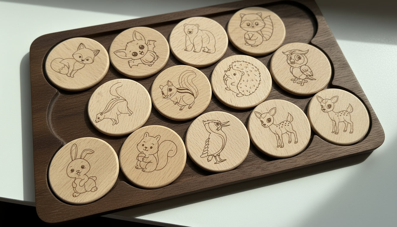 Woodland Animals Memory Matching Game – 24 pcs - Crafted in Canada