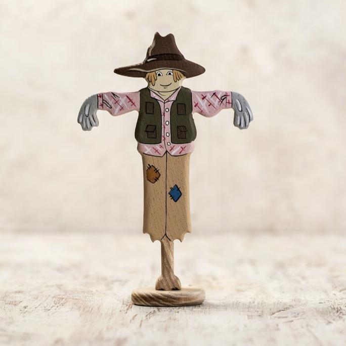 Handmade Wooden Scarecrow Toy