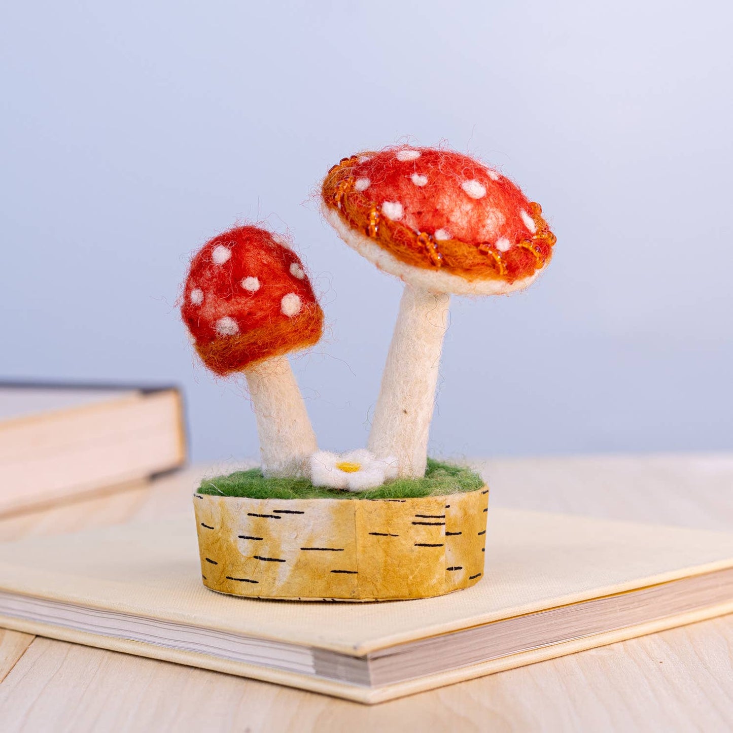 Red Flame Woodland Felted Mushroom