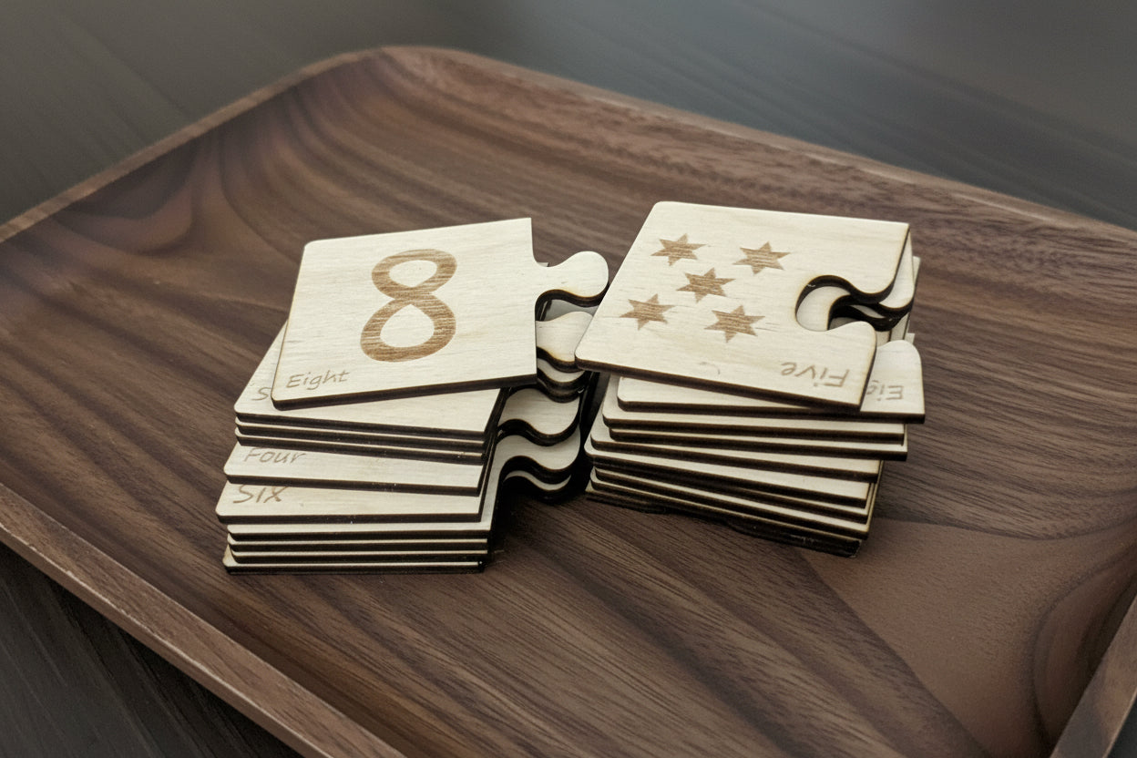Montessori Wooden Number Matching Puzzle Game | Free Shipping