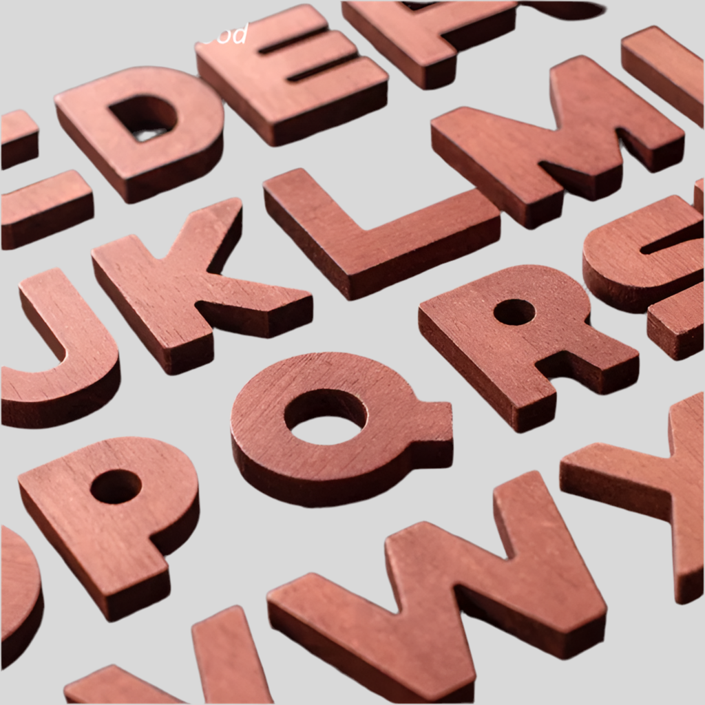 New Wooden Alphabet Stacking Play Blocks for Toddlers