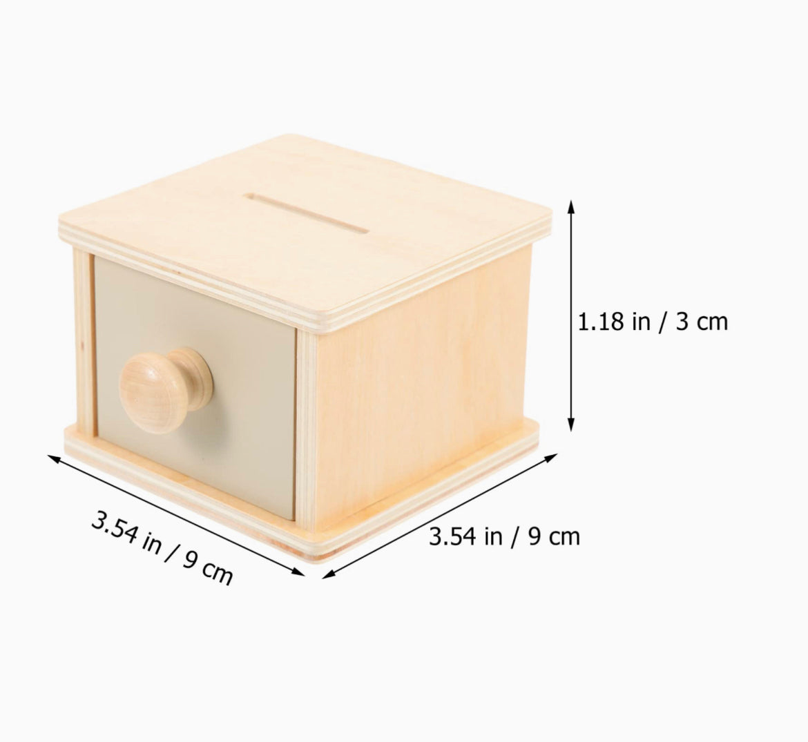 Montessori Wooden Coin Box Drawer for 8 to 24 months baby