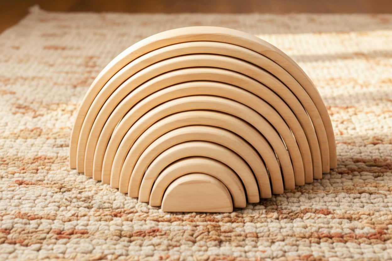 Large Natural Colour Wooden Stacker