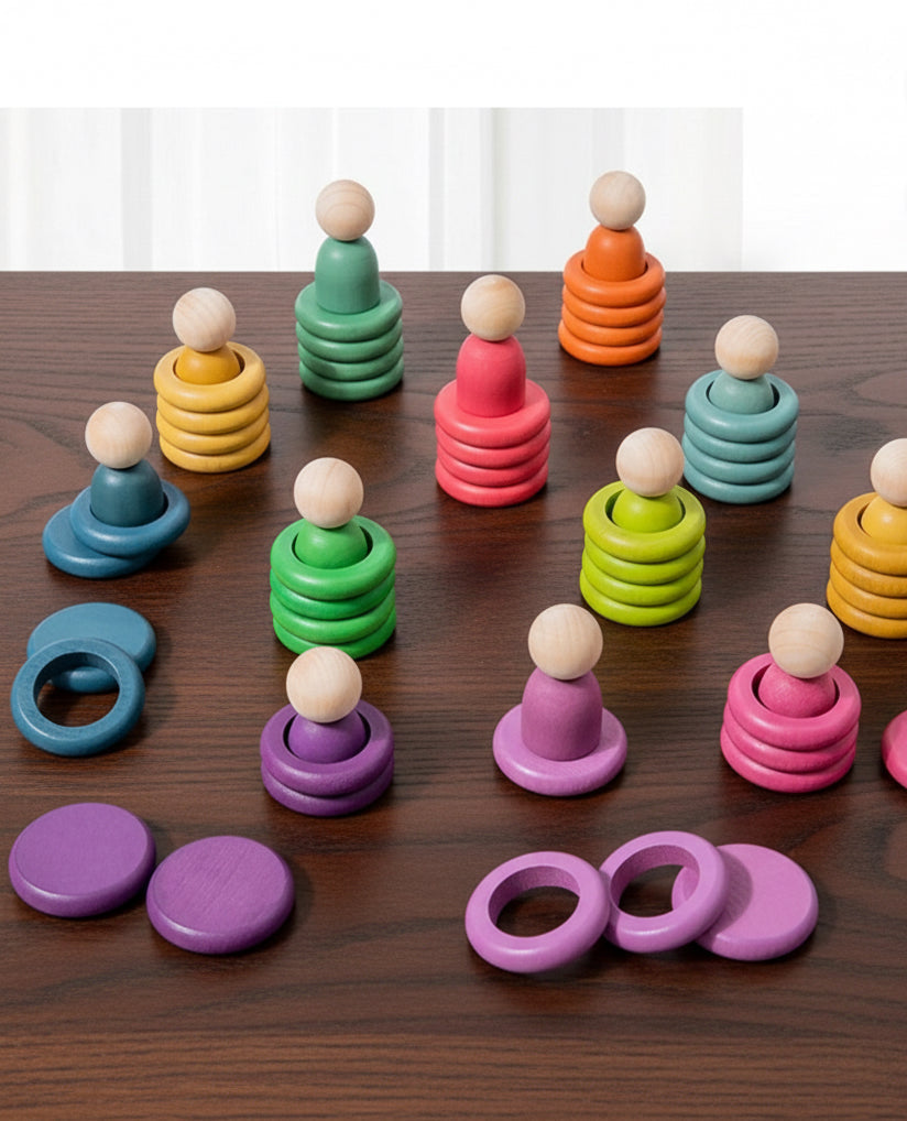 Waldorf Toys - Wooden Nins | Pegs, Rings and Coins