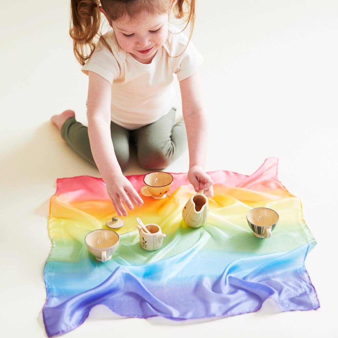 Mini Enchanted RAINBOW Playsilks  (21" x 21") by Sarah's Silk