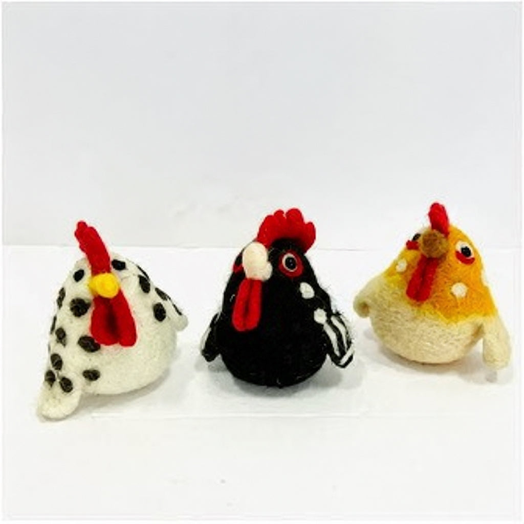 Felt Chicken, Hen and Rooster