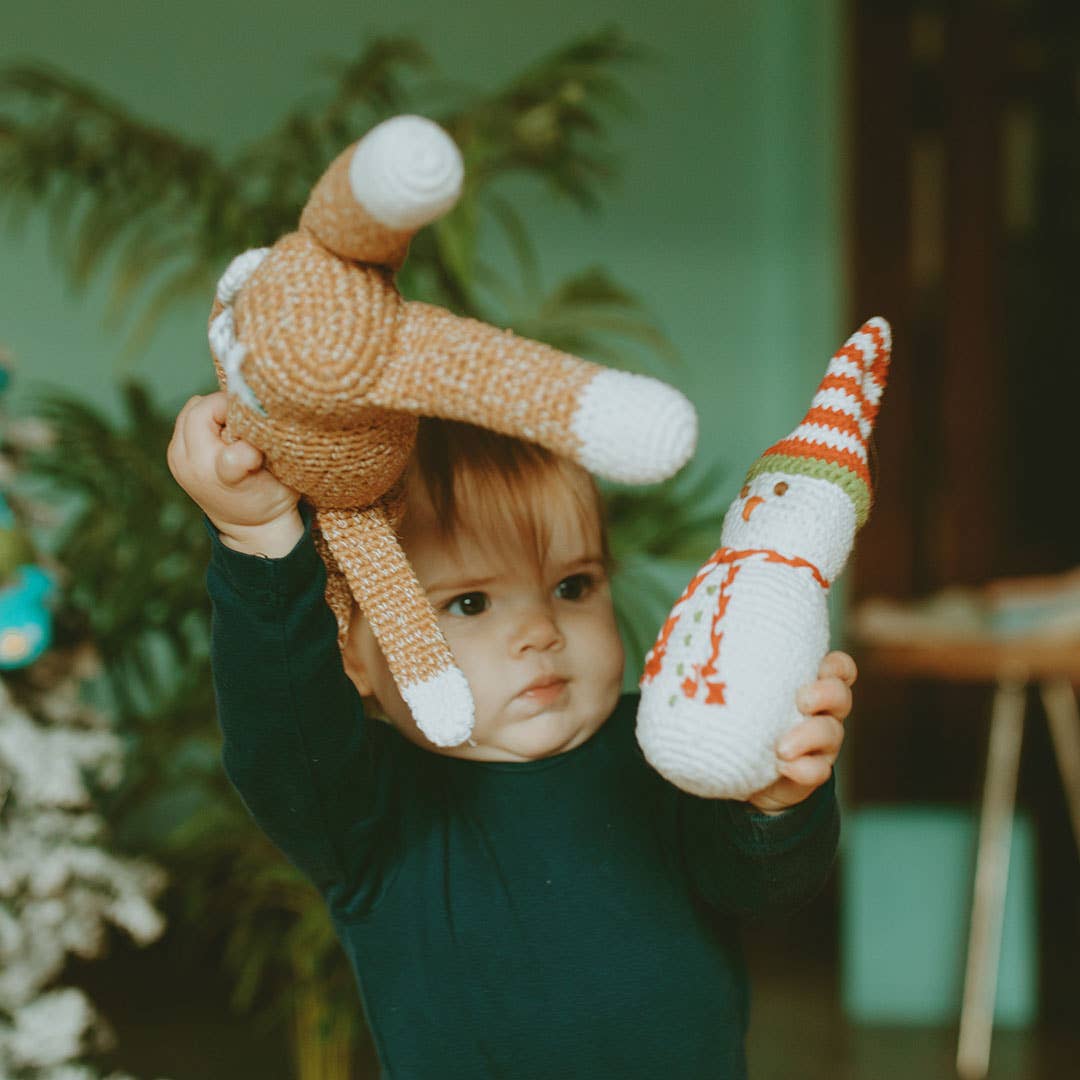Christmas Baby Rattle - Snowman