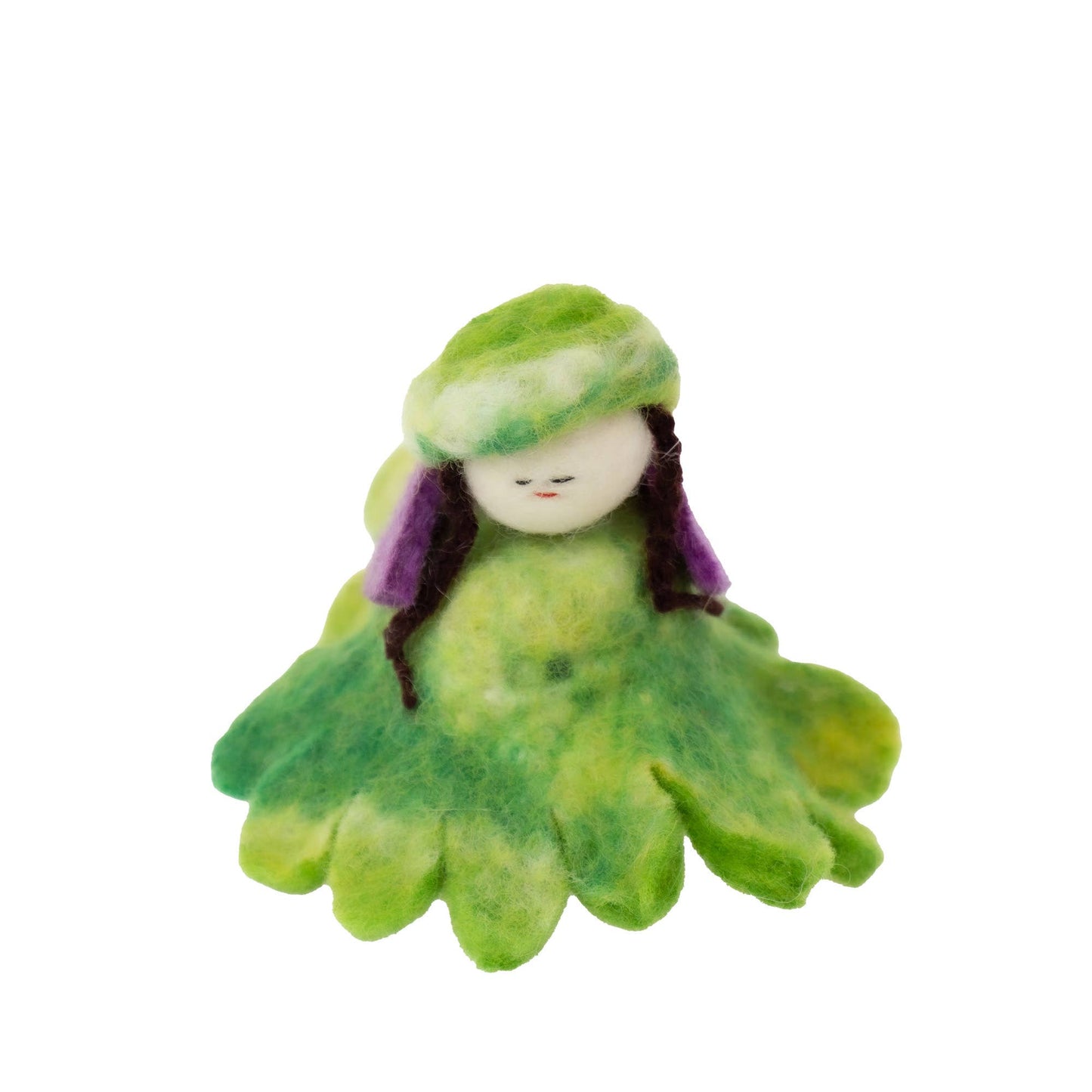 Global Crafts - Handcrafted Purple Felt Fairy House
