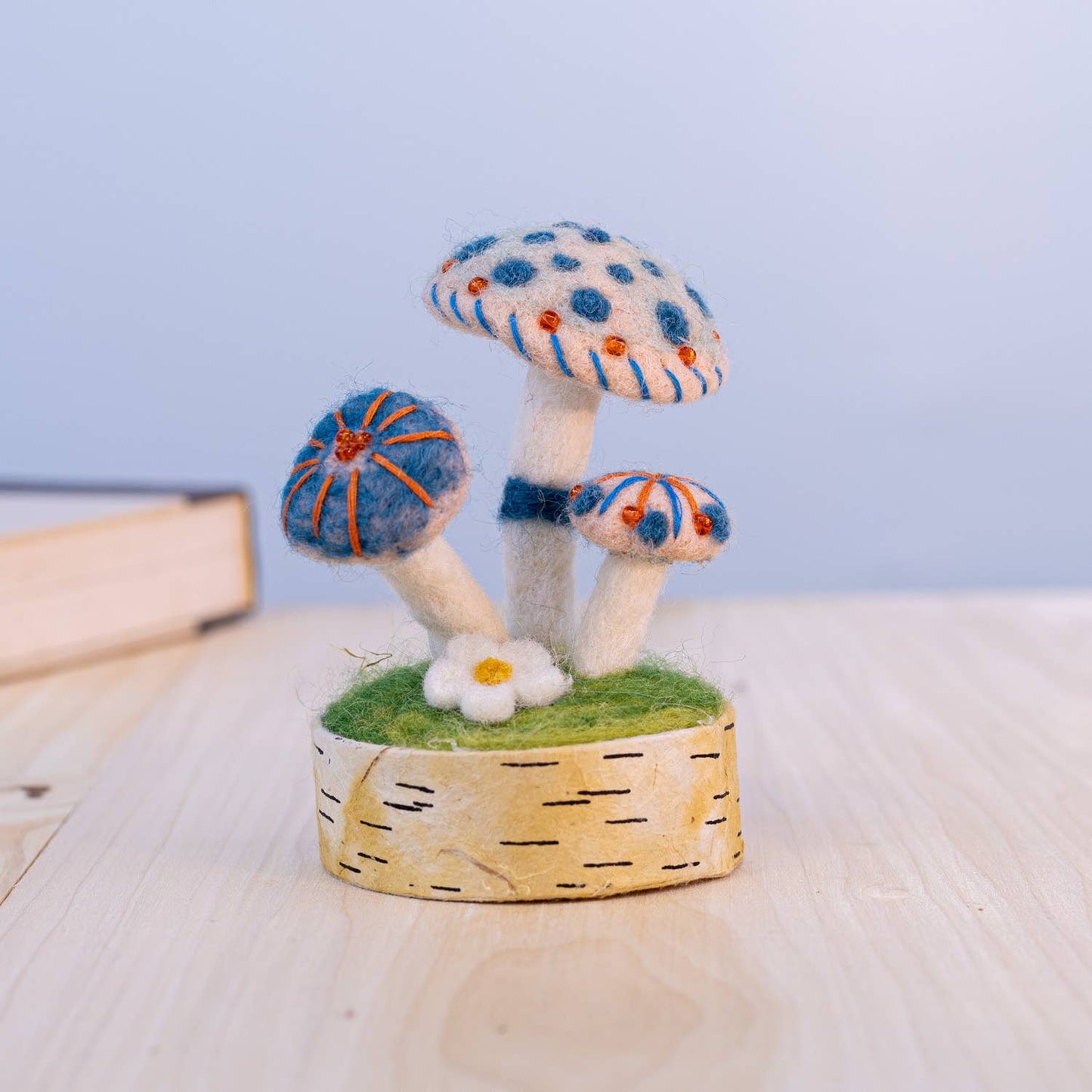 Mystic Blue Woodland Felted Mushroom