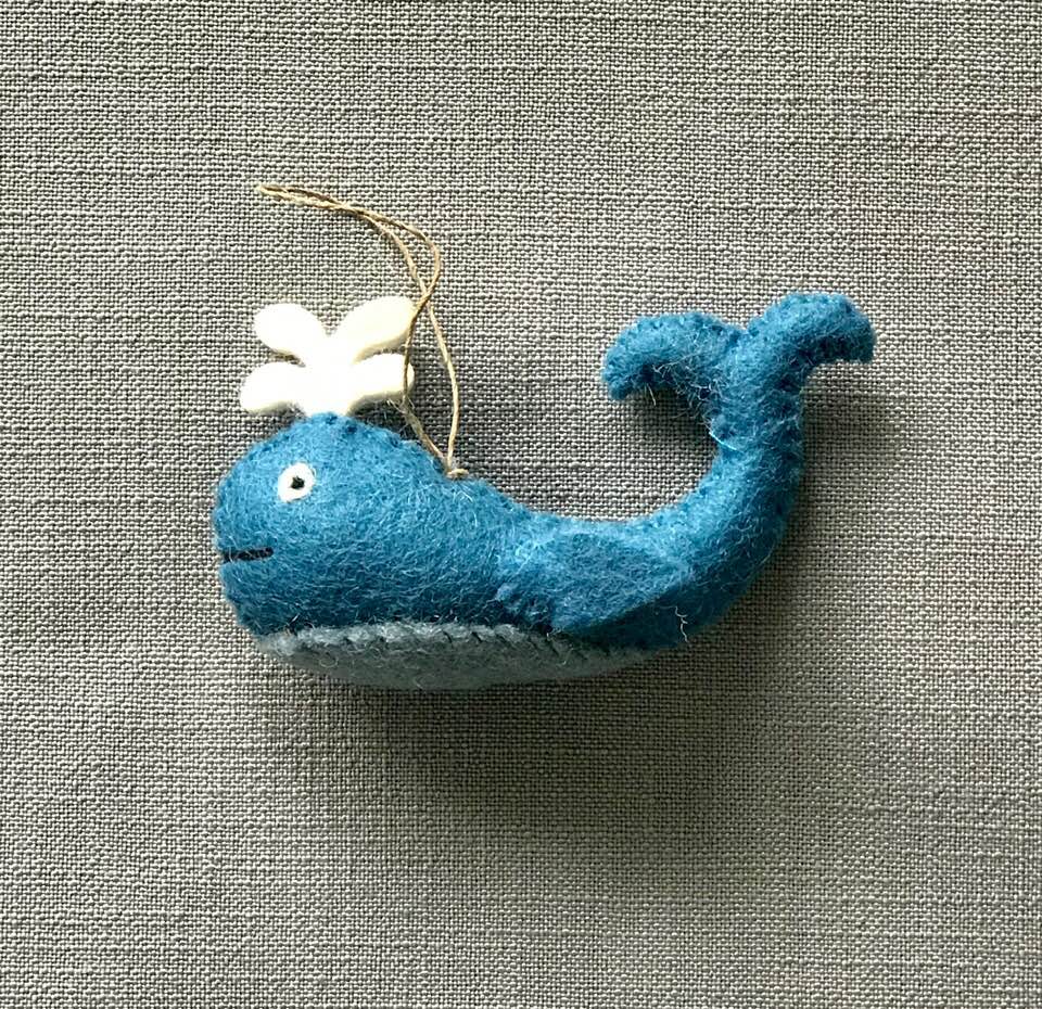 Felt Ornament Whale Cutie