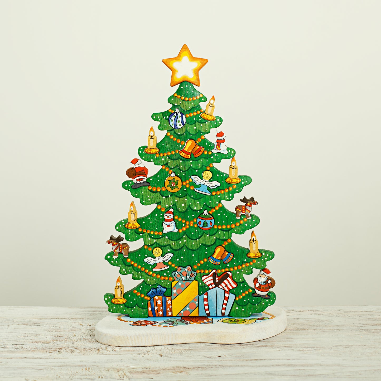 Wooden Caterpillar Big Christmas Tree Puzzle Adventure Calendar