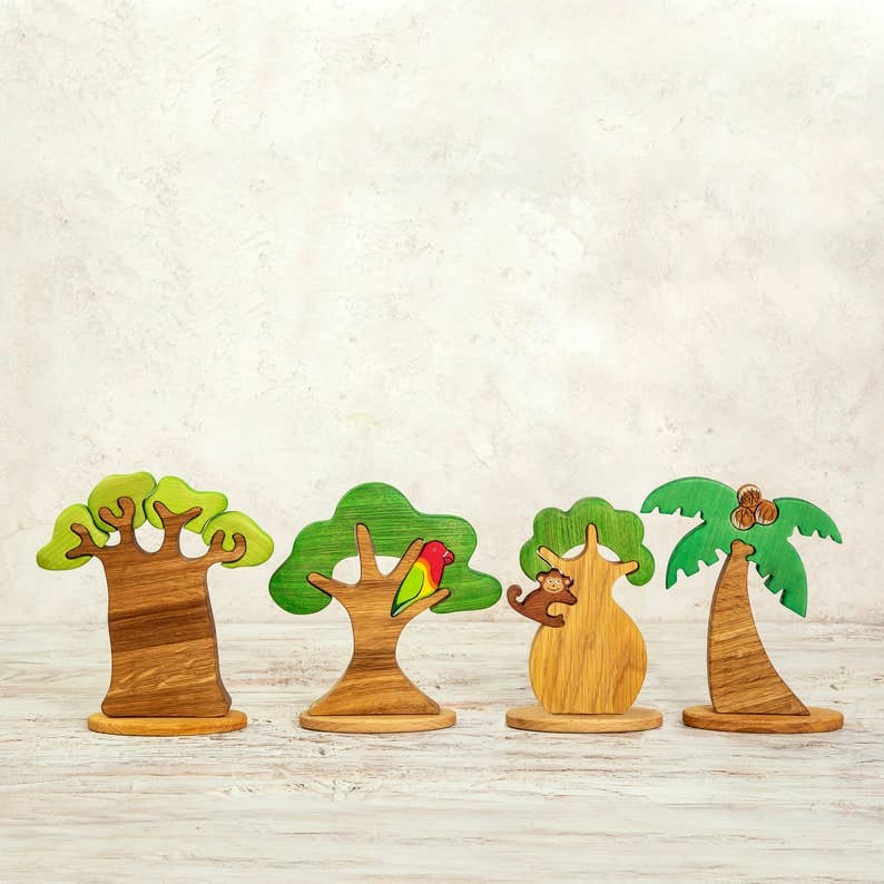 Wooden Tree With A Monkey