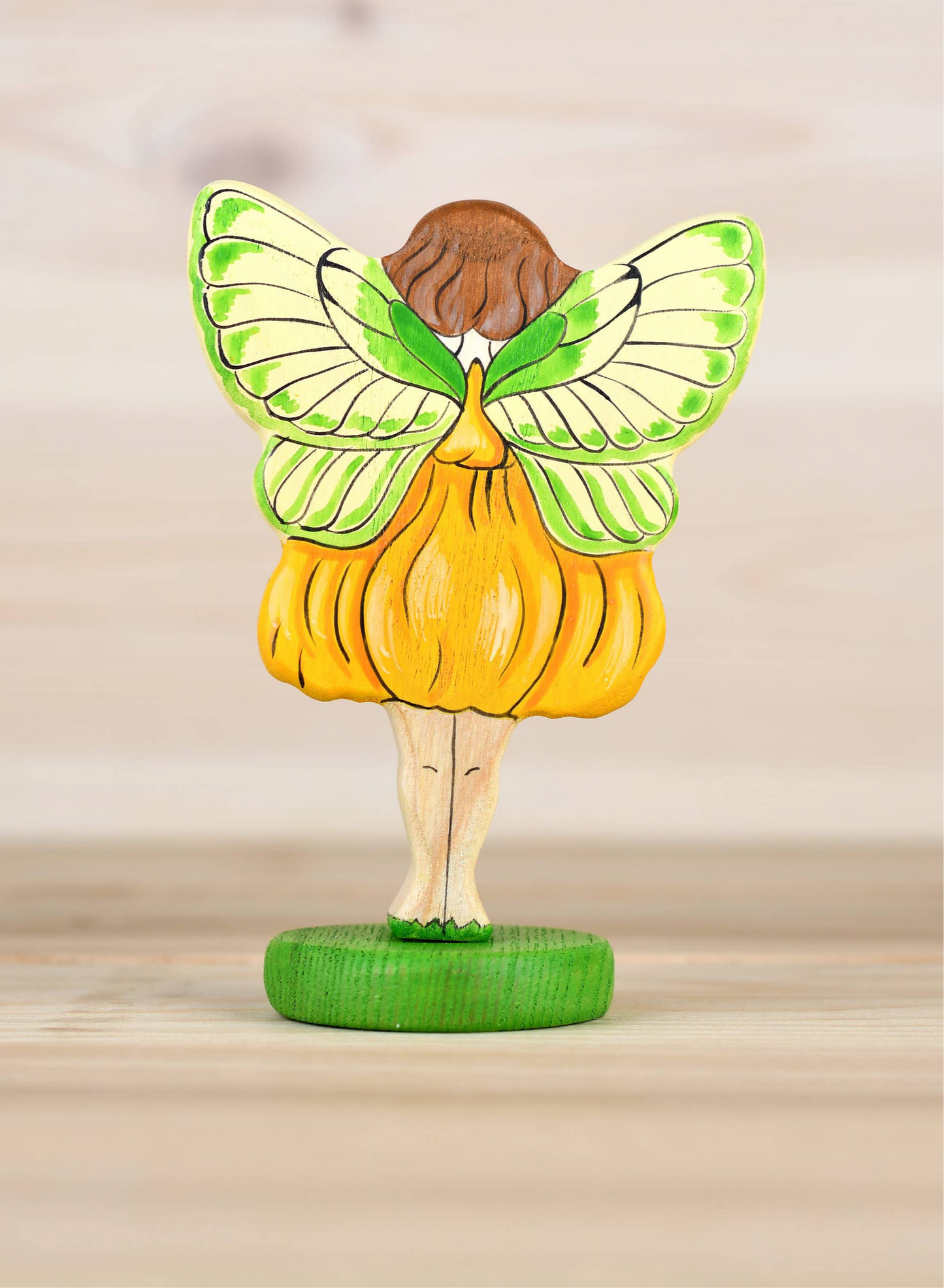 Wooden Yellow Fairy Flower fairy toy for kids