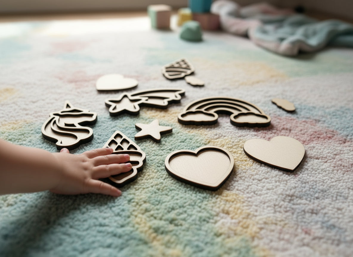 Unicorn Theme Wooden Mini Sensory Bin Fillers