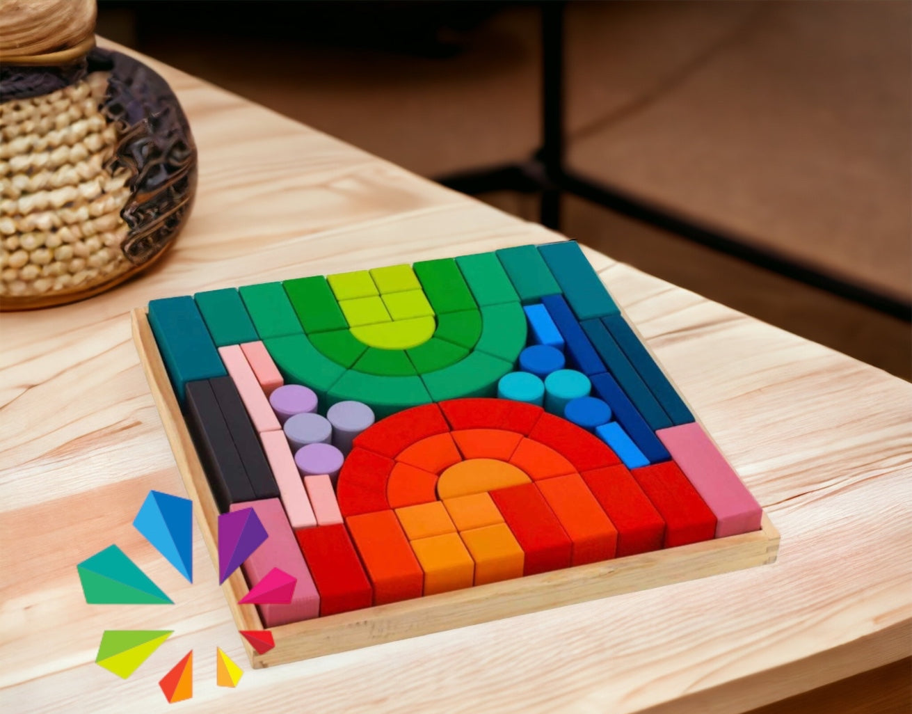 Romanesque | Arch Wooden Block Set with Tray (Open-ended/Waldorf Play)