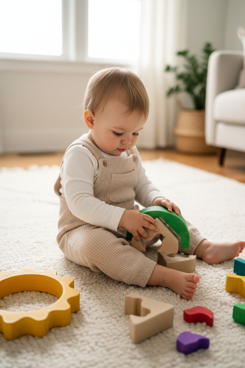 Wooden Bird Nesting Stacker for Children