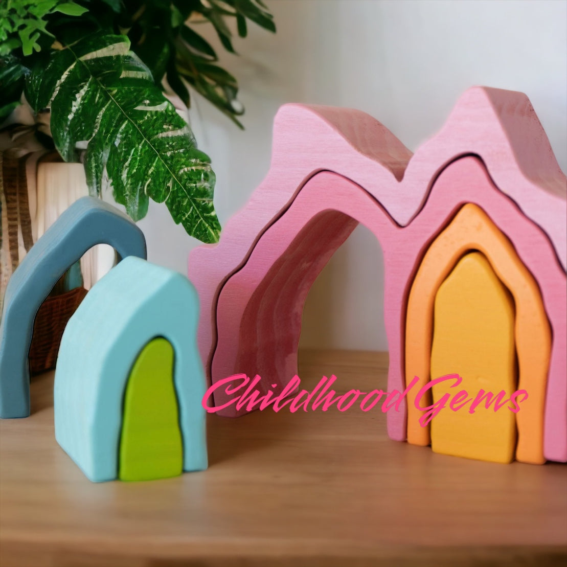 Wooden Coral Reef Stacker (Montessori, Open-ended Play)