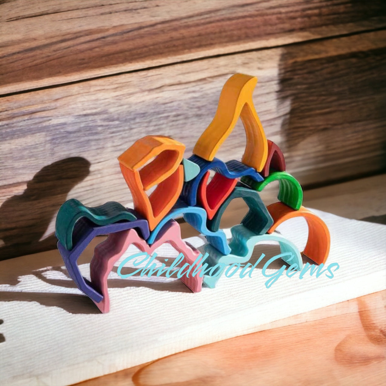 Wooden Coral Reef Stacker (Montessori, Open-ended Play)