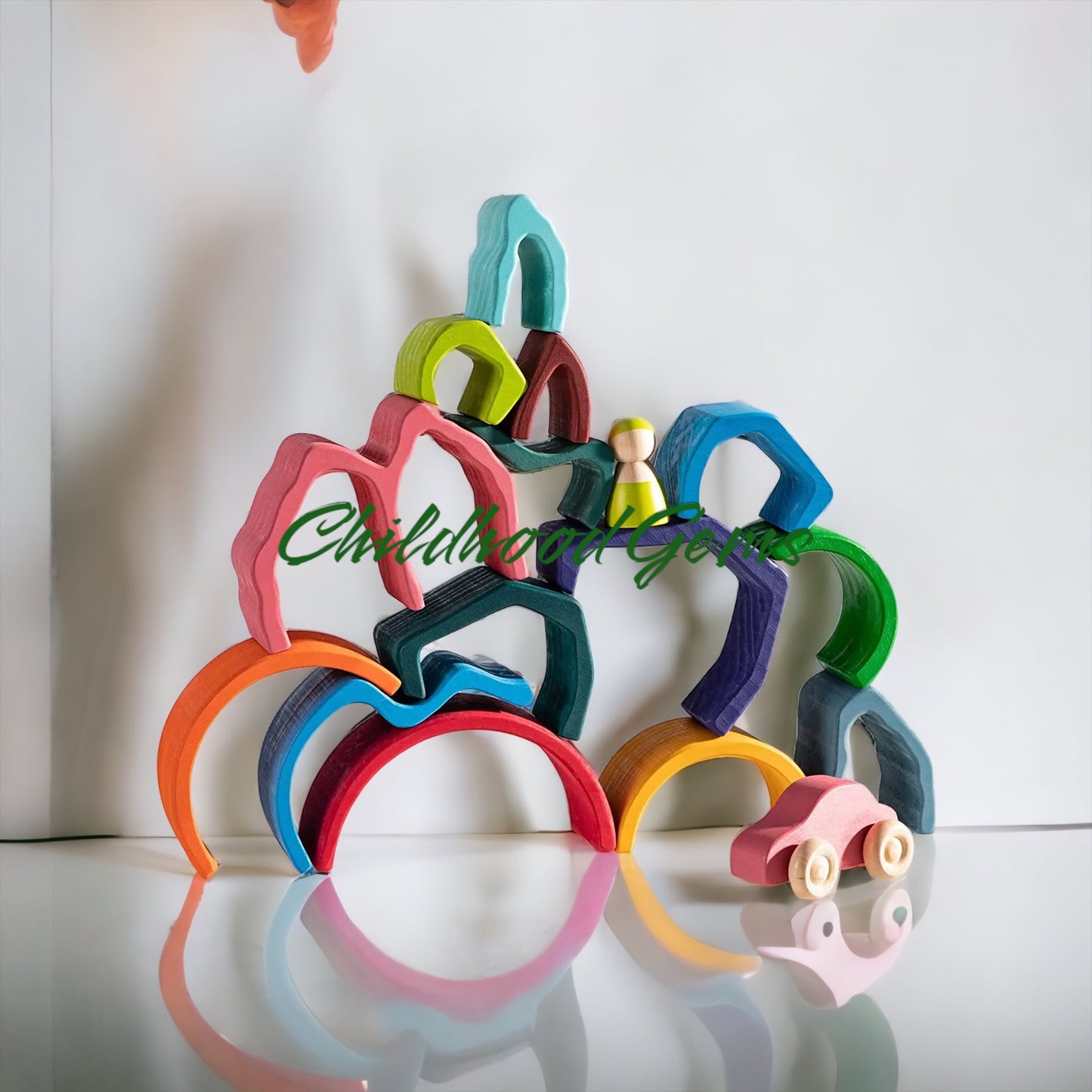 Wooden Coral Reef Stacker (Montessori, Open-ended Play)