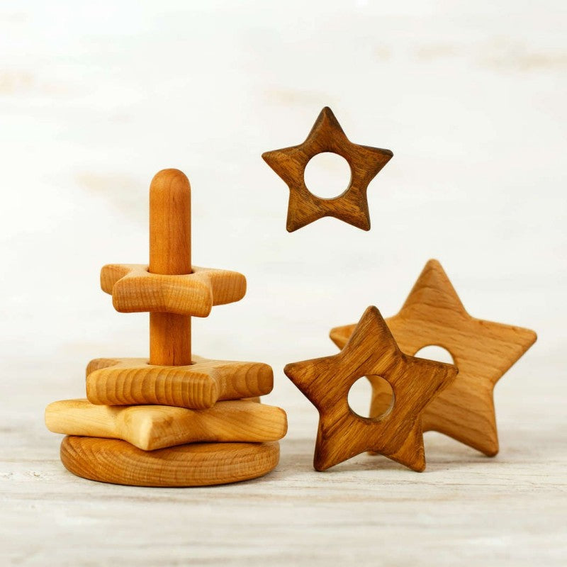 Wooden Caterpillar Stacking Toy Star