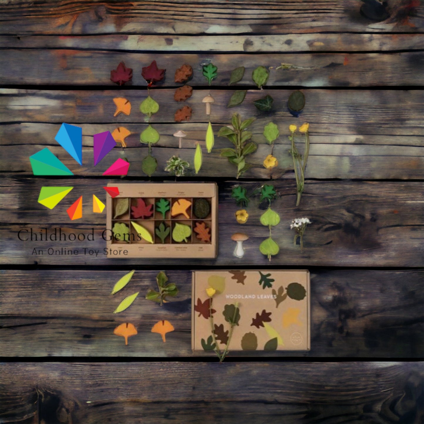 Wooden Woodland Leaves, Montessori Activities