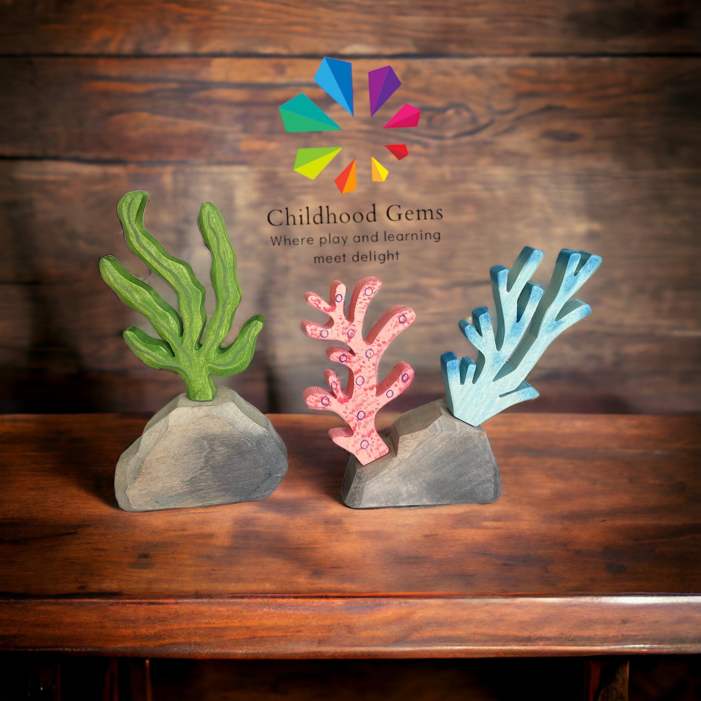 Wooden Coral Set for Open Ended Play