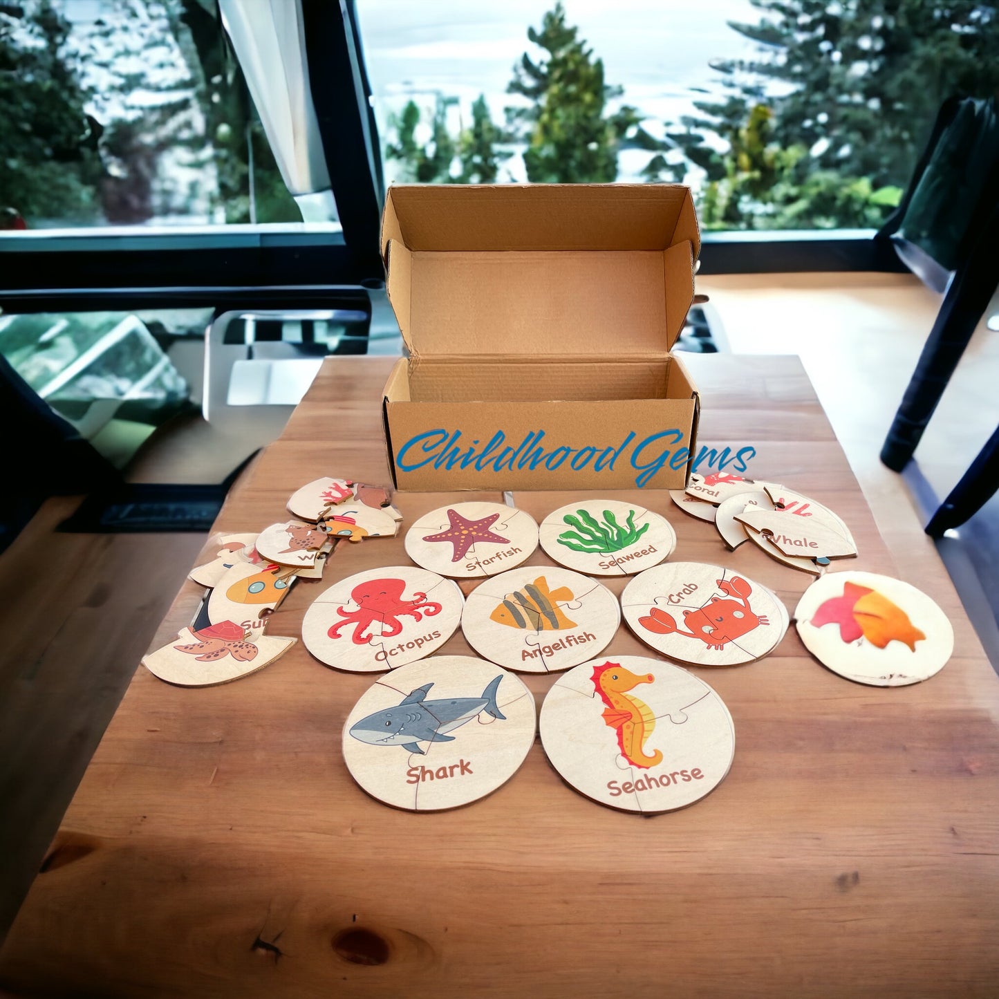 Wooden Sea Animal Puzzle, Educational Toys For Toddlers (36pcs)