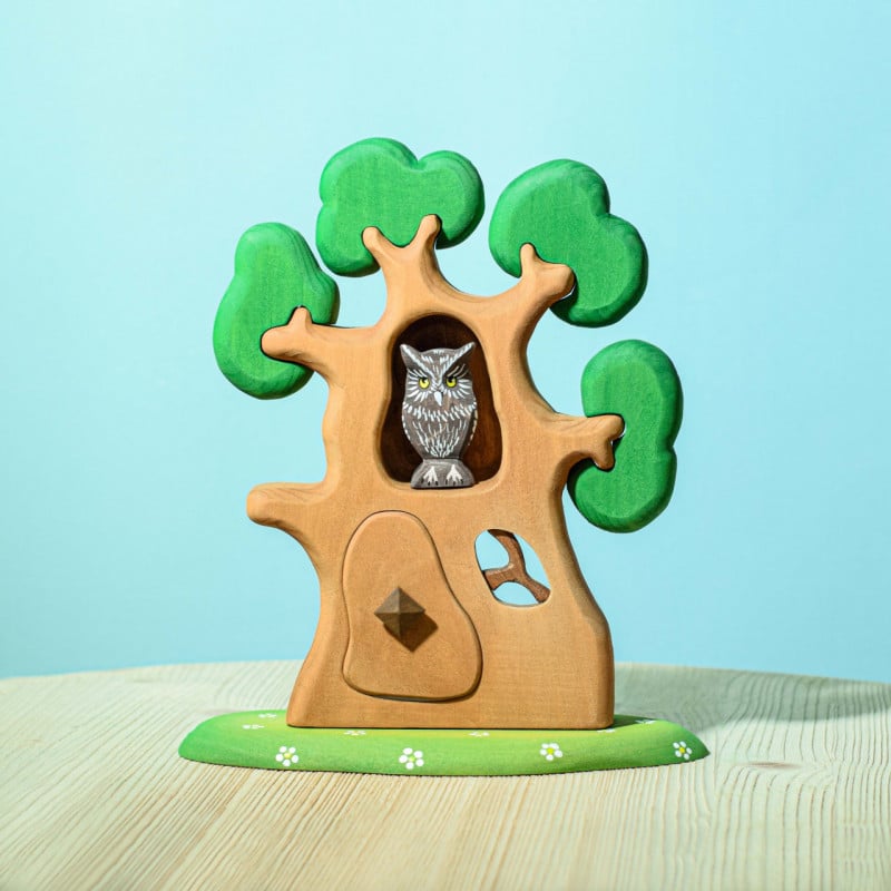 Bumbu Toy Waldorf handcrafted wooden Fairy | Doll | Hut | Tree House with forest animals
