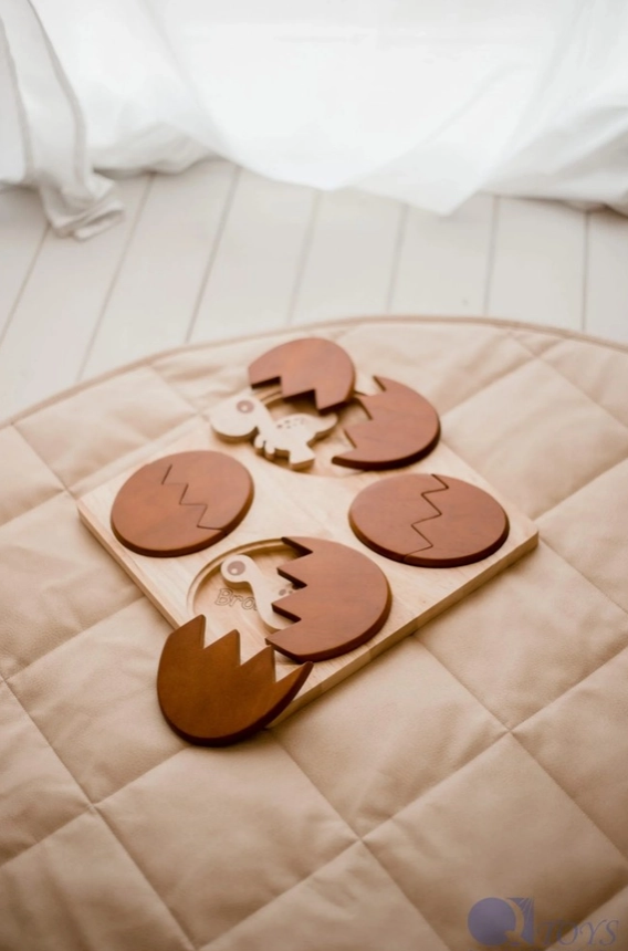 Wooden Dinosaur Hatching Puzzle