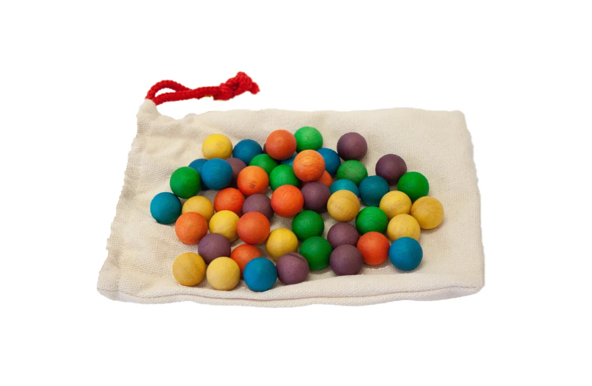 Counting and Sorting Sensation: Set of 50 Wooden Balls