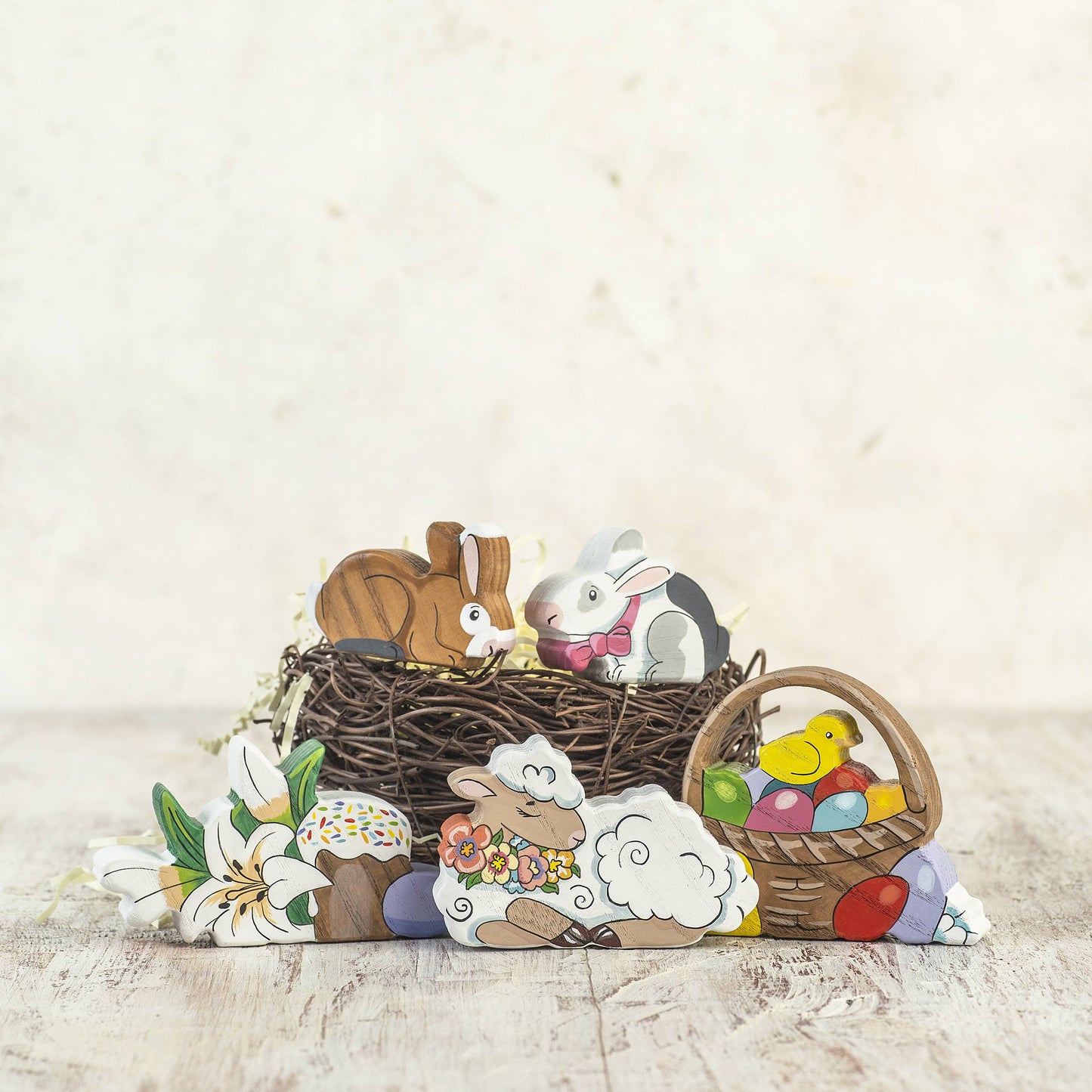 Easter basket with eggs