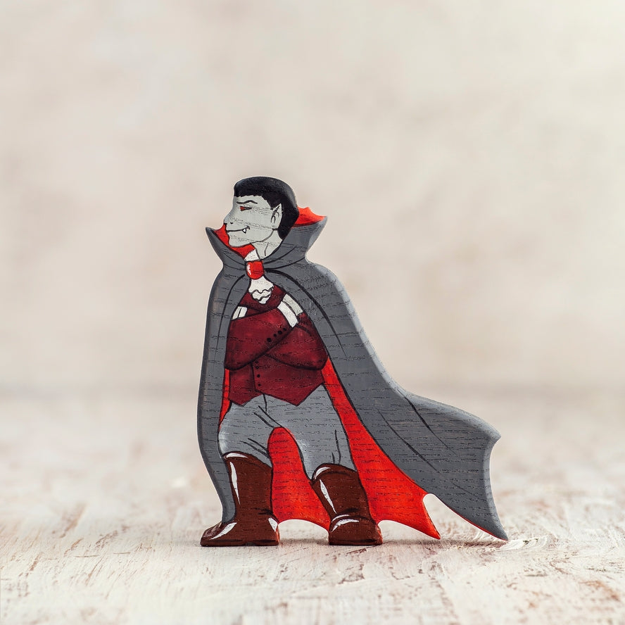 Wooden Dracula Figurine, Gothic Home Decor, Halloween