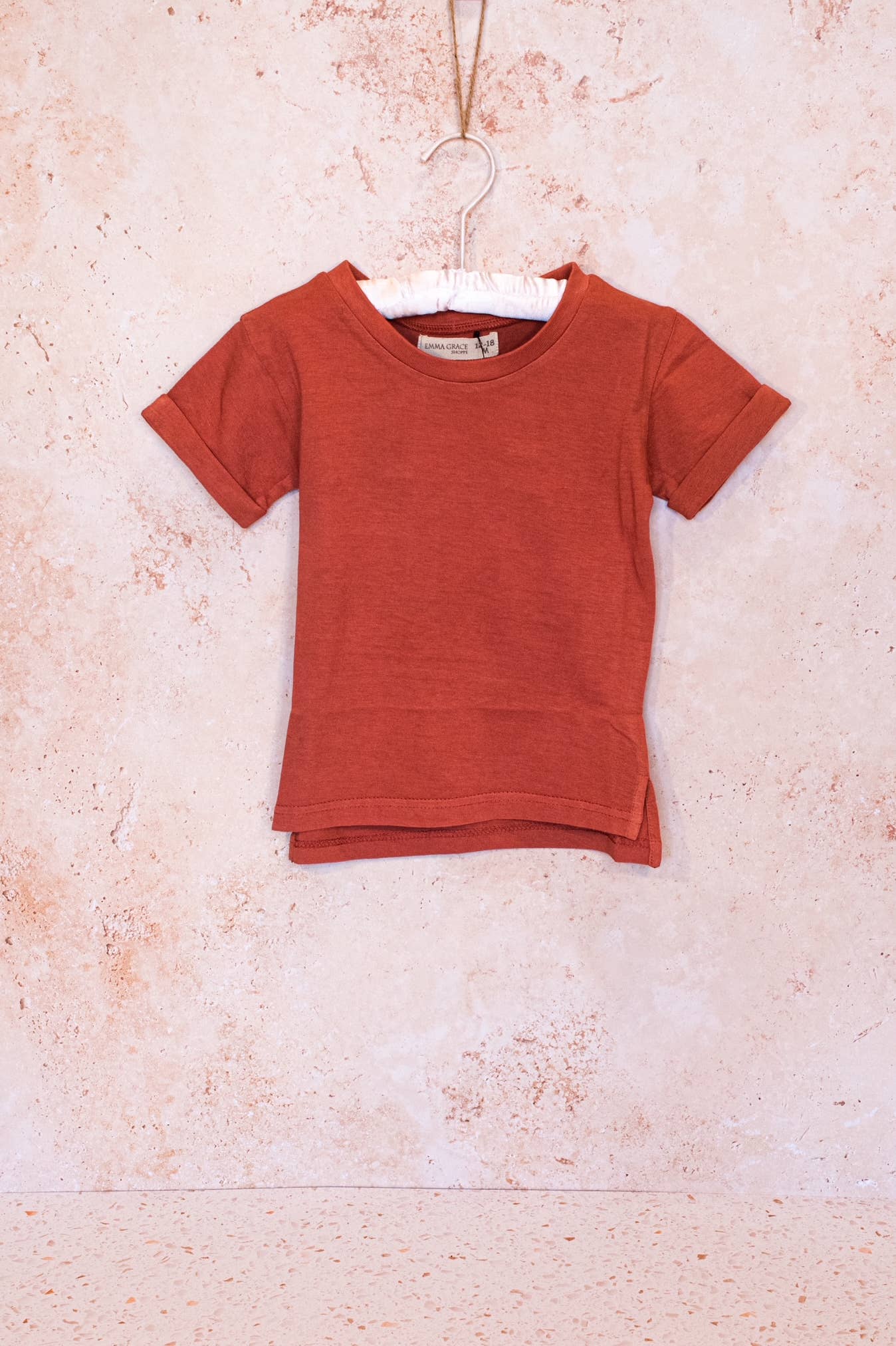 Emma Grace Shoppe - EG Organic Basic Hemmed Tee - Terracotta: 18-24M