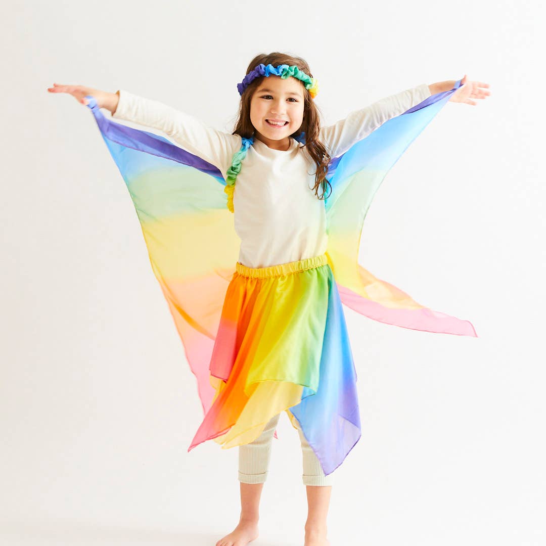 Fairy Skirt - 100% Silk Dress-Up for Pretend Play: Rainbow