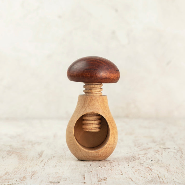 Wooden Mushroom with a screw Twist Toy