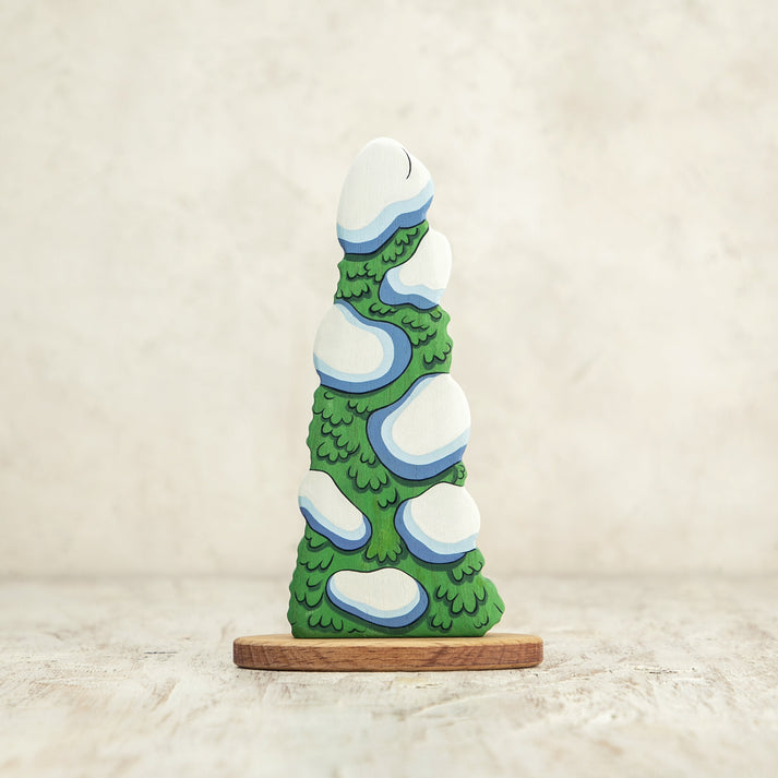 Wooden Caterpillar Winter Evergreen Toy