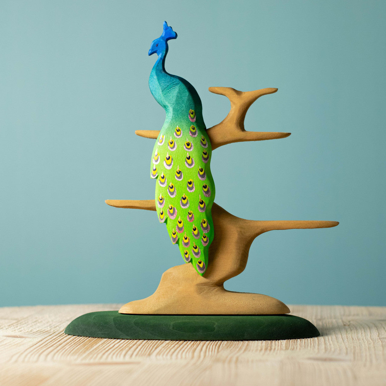 Bumbu Toys Wooden Peacock with Tree