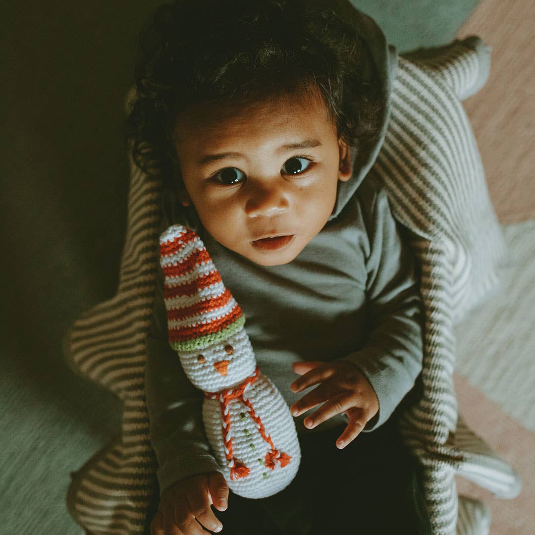 Christmas Baby Rattle - Snowman