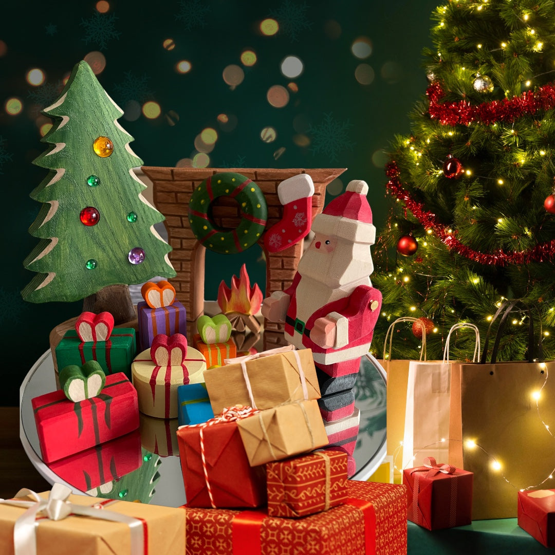 Wooden Christmas Decorative Toy Set (13pcs)