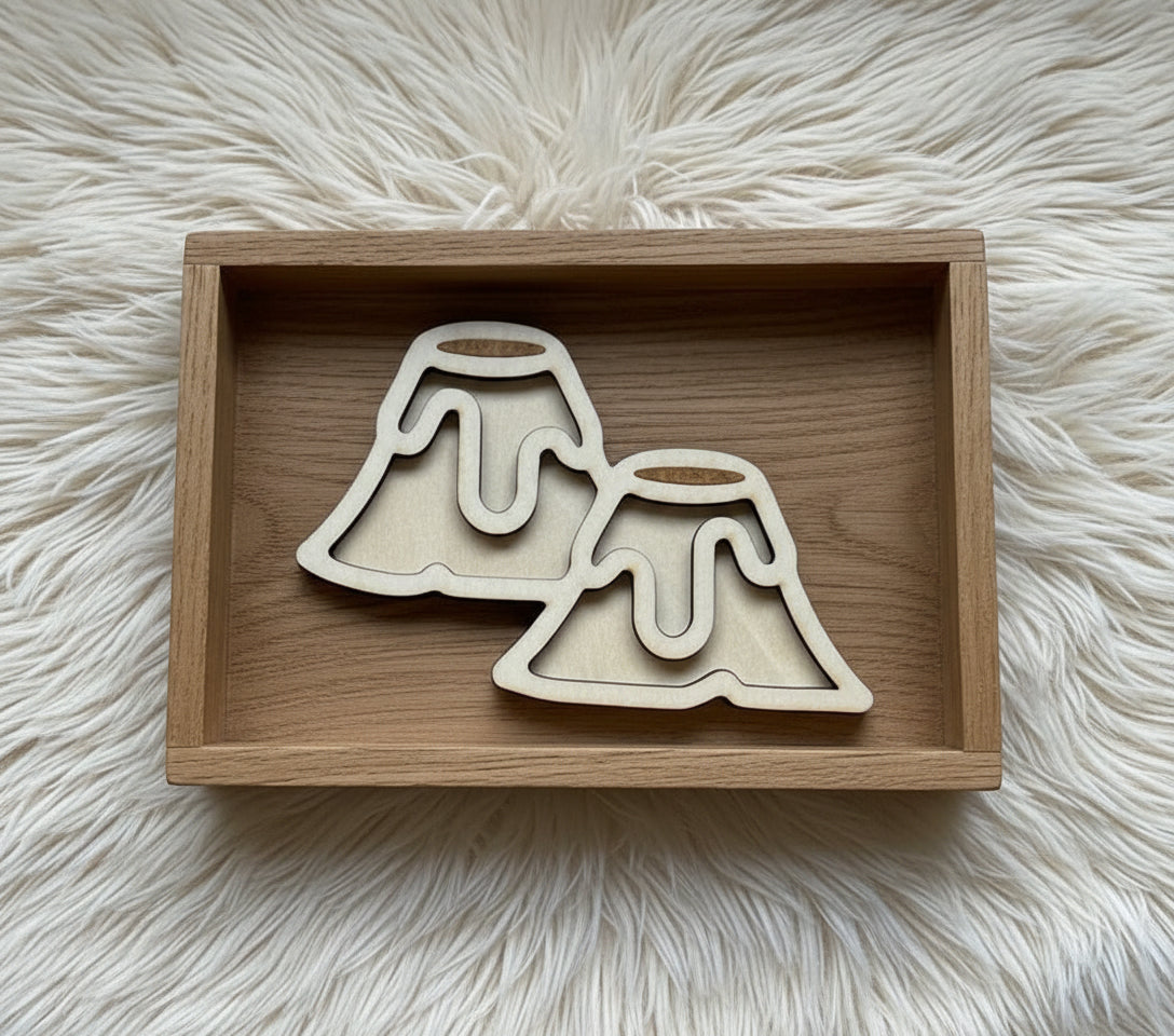 Dino Theme Wooden Mini Sensory Bin Filler Tray - Crafted in Canada