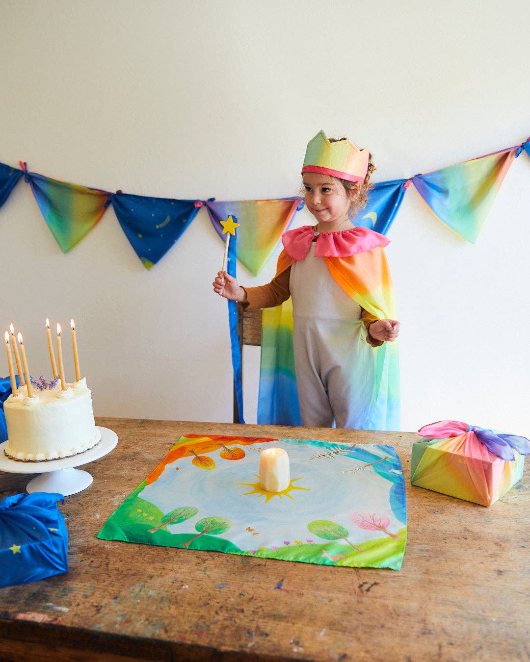 Around the Year Playsilk | Circle of the Sun - Montessori Birthday Toy (21” X 21”)