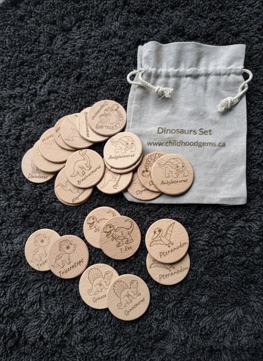 Wooden Dinosaur Memory Game – 24-Pcs Matching Set