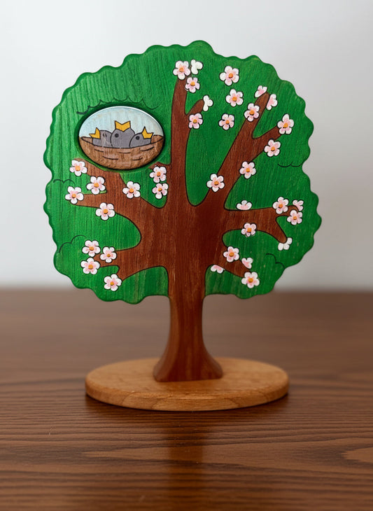 Waldorf Spring Flower Tree 2-sided with birds and flowers