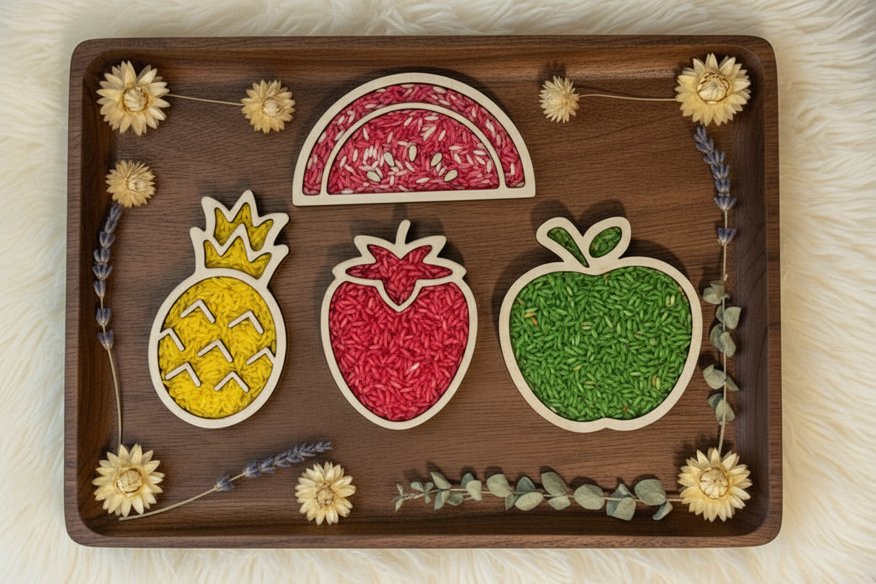 Fruits Theme Wooden Props for Sensory Bin - Crafted in Canada