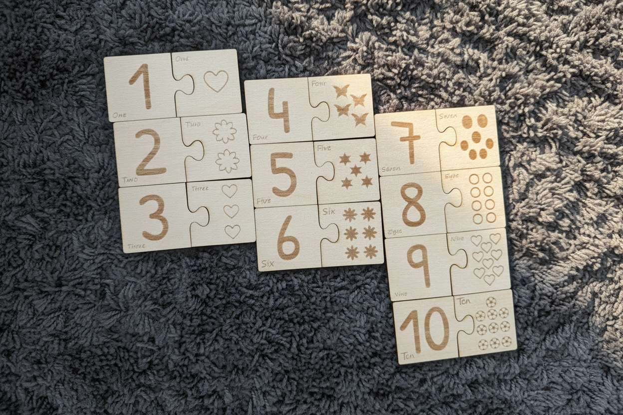 Montessori Wooden Number Matching Puzzle Game | Free Shipping