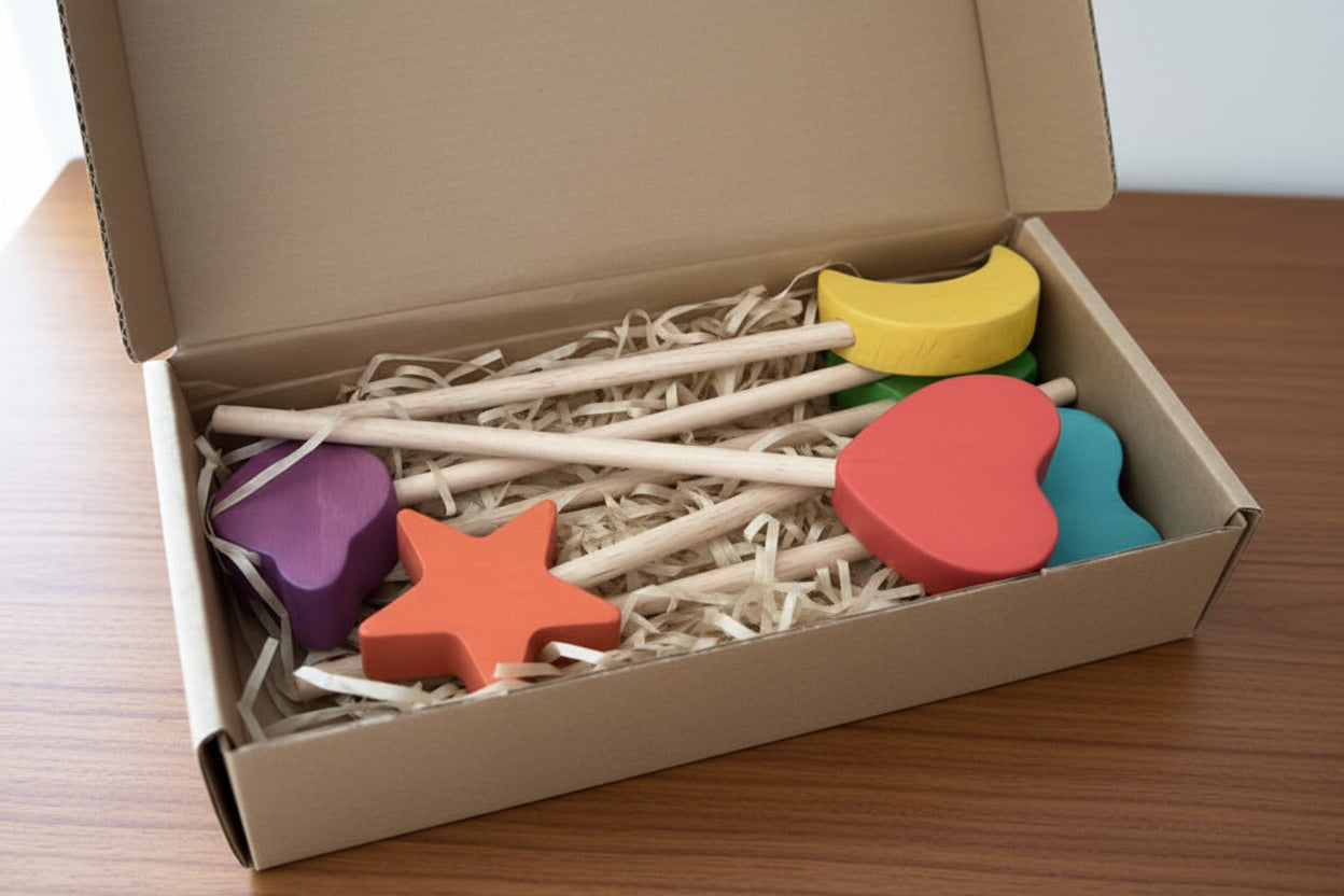 Set of 6 Wooden Magic Wand