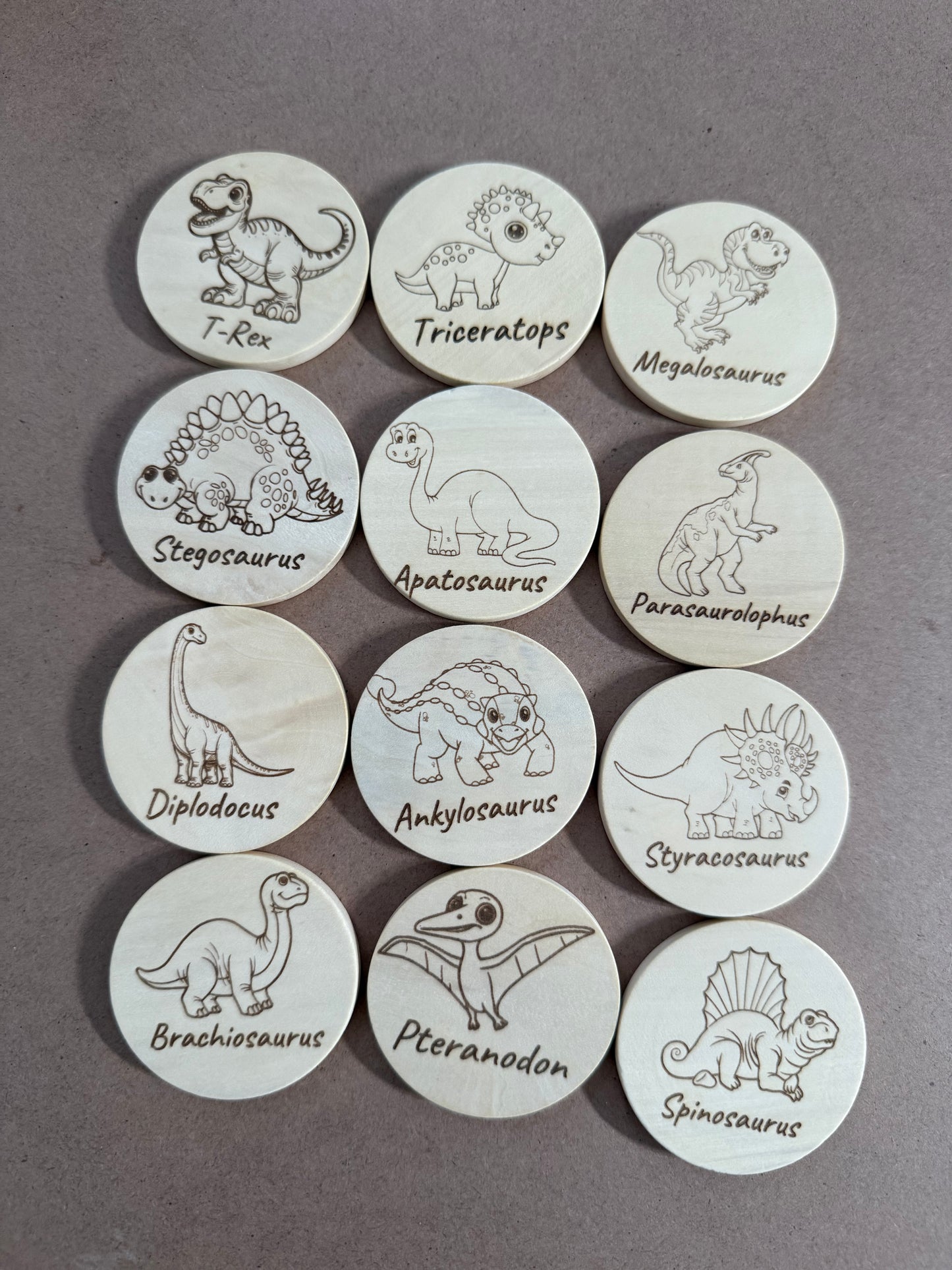Wooden Dinosaur Memory Game – 24-Piece Matching Set
