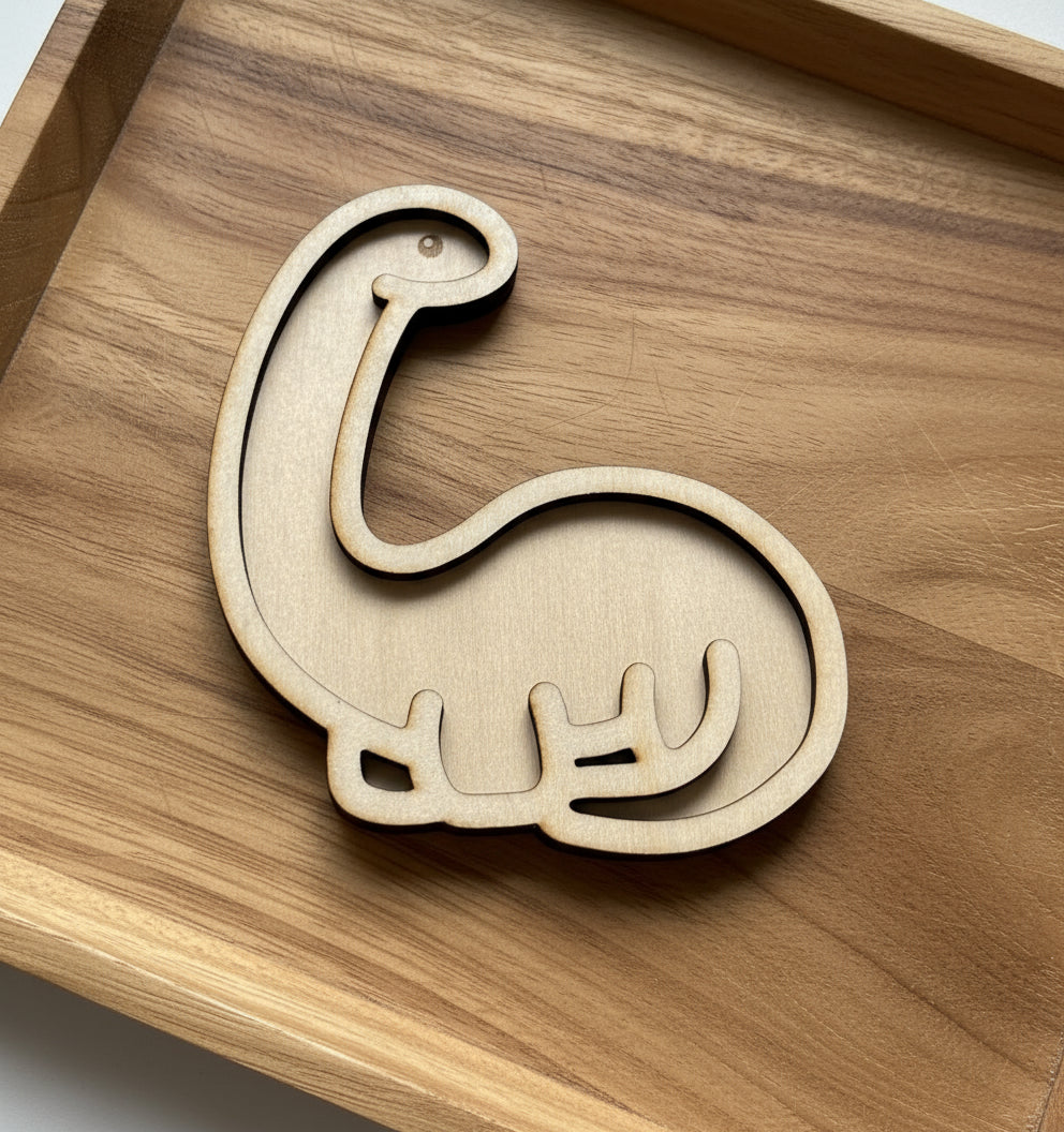 Dino Theme Wooden Mini Sensory Bin Filler Tray - Crafted in Canada