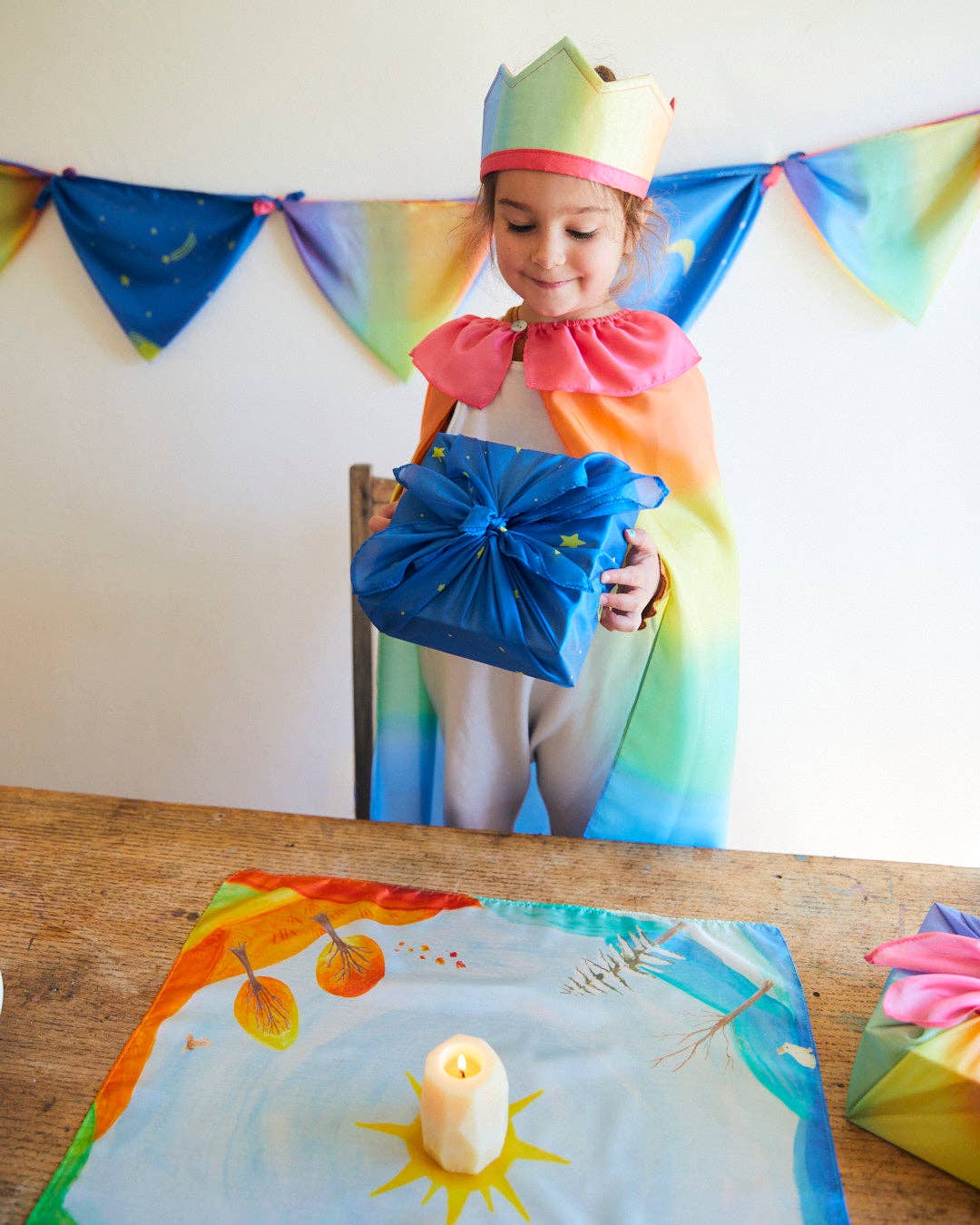 Around the Year Playsilk | Circle of the Sun - Montessori Birthday Toy (21” X 21”)