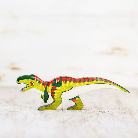 Wooden dinosaur T rex toy Tyrannosaurus figurine  Dinosaurs